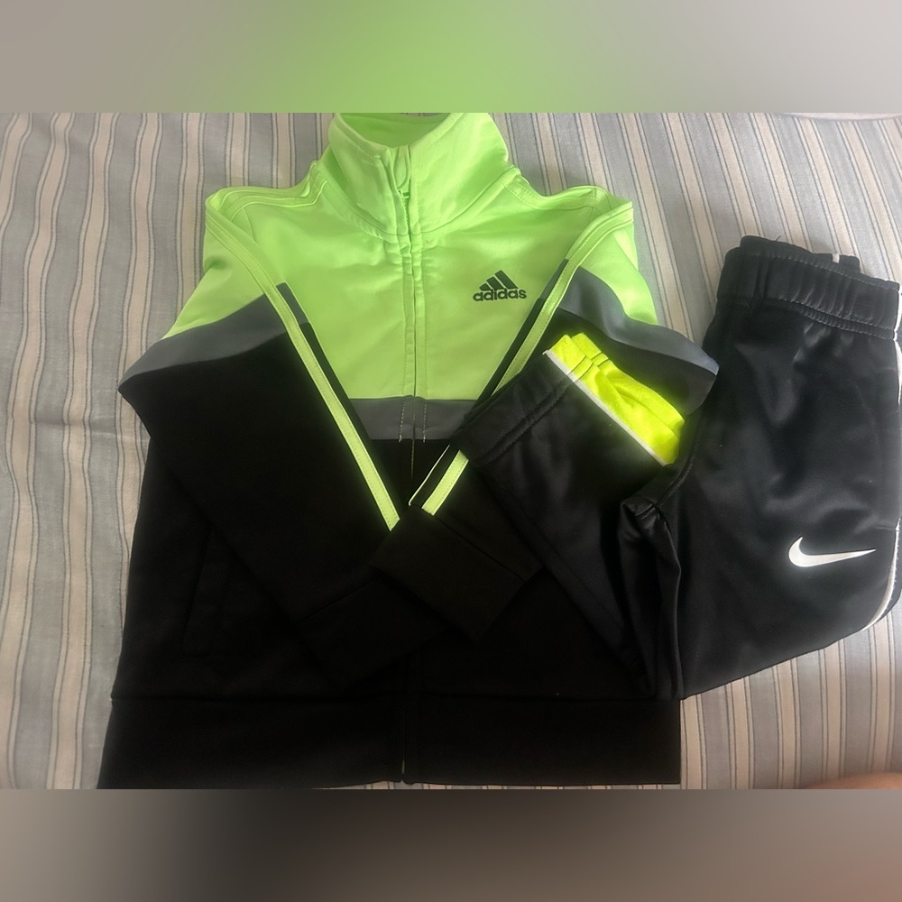 Adidas track jacket sz 24mns and Nike track pants sz 2t good condition